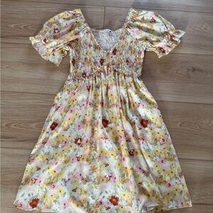 Staccato Floral Casual Dress in Yellow and Pink Size S Fun Dainty Fairy Dress